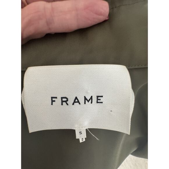 Frame Pintuck Bomber Women’s Small Army Green Zip Up - Picture 9 of 13